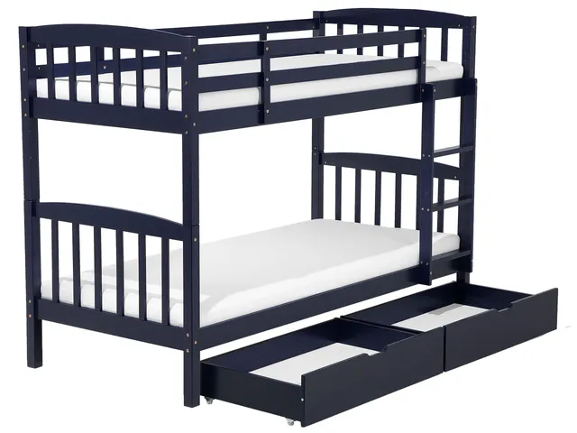 beliani-revin-hochbett-90x200-dunkelblau-kiefer-2-bettkasten image 1