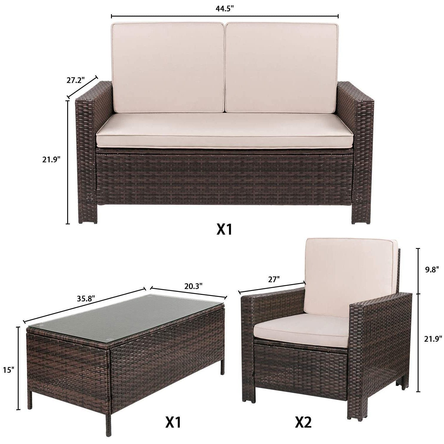 homall-sitzgruppe-rattan-4-teilig-garten-lounge-beige image 7