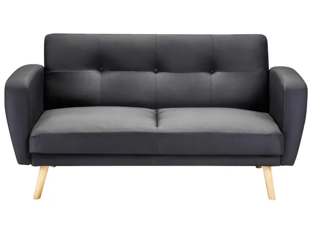 beliani-florli-2-sitzer-schlafsofa-schwarz-155-cm-stoff image 1