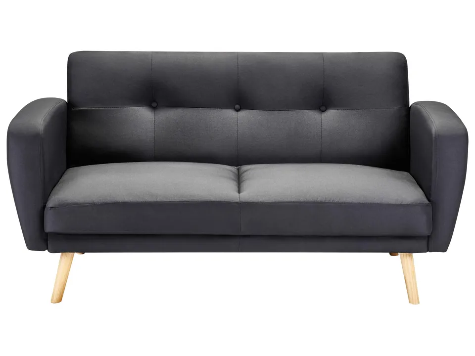 beliani-florli-2-sitzer-schlafsofa-schwarz-155-cm-stoff image 1