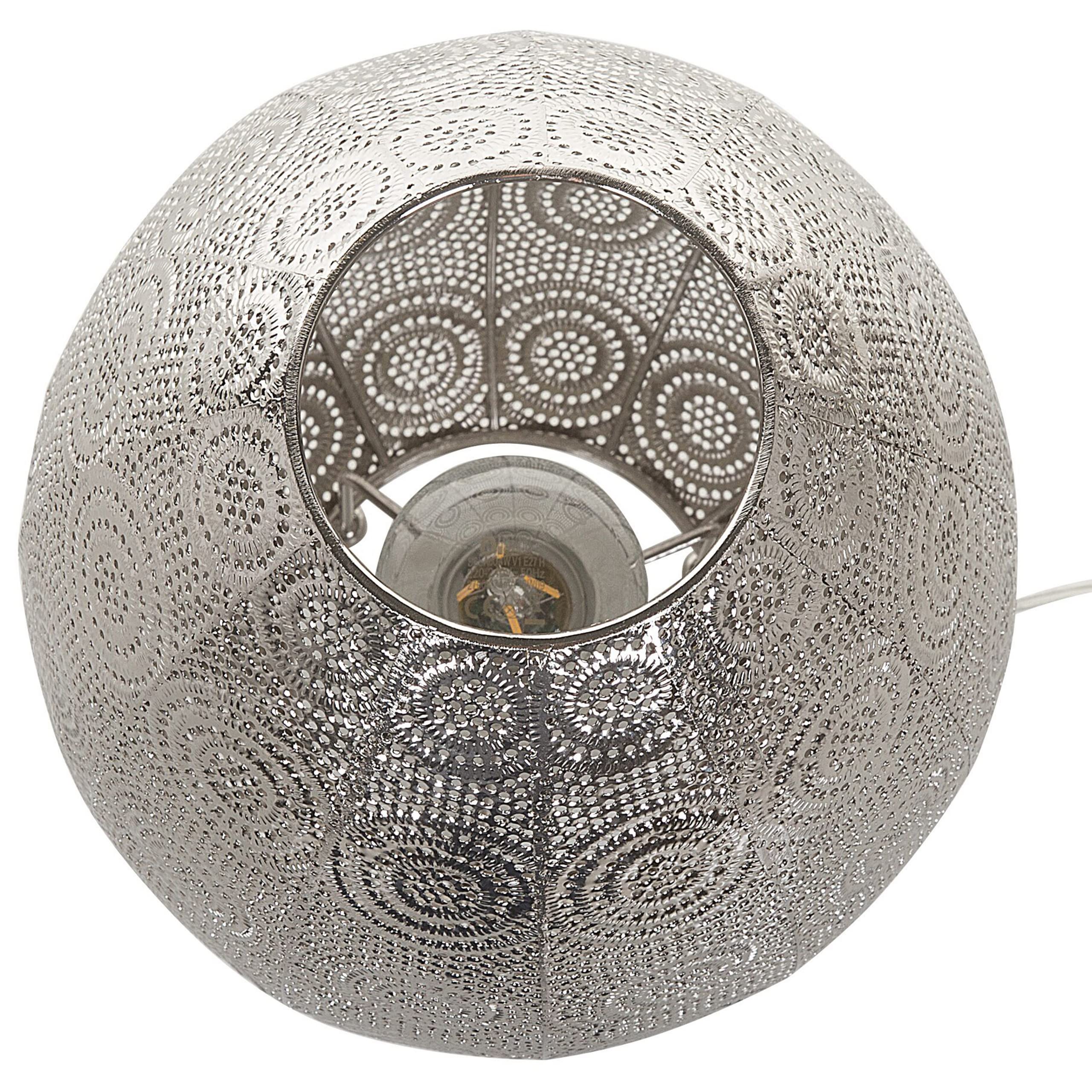 beliani-maringa-tischleuchte-silber-rund-marokkanisch image 5