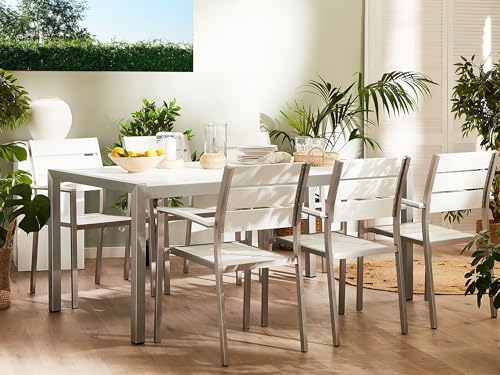 beliani-vernio-gartentisch-wei-180x90-esstisch-6-personen-alu image 7