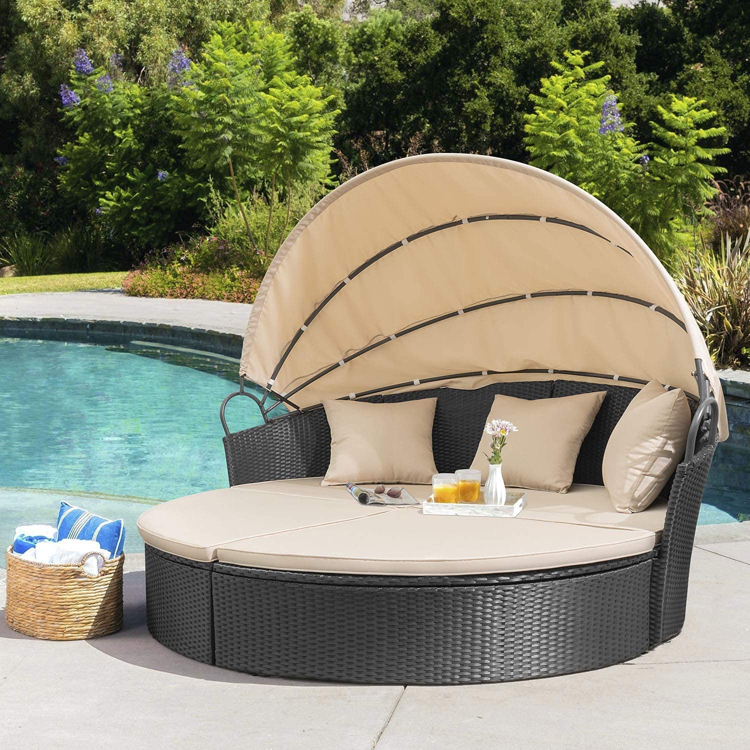 homall-daybed-sonneninsel-rattan-rund-mit-baldachin-garten image 1