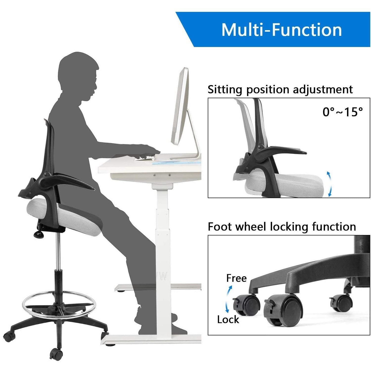 homall-standing-desk-b-rostuhl-grau-hochverstellbar-mit-fu-ring image 4