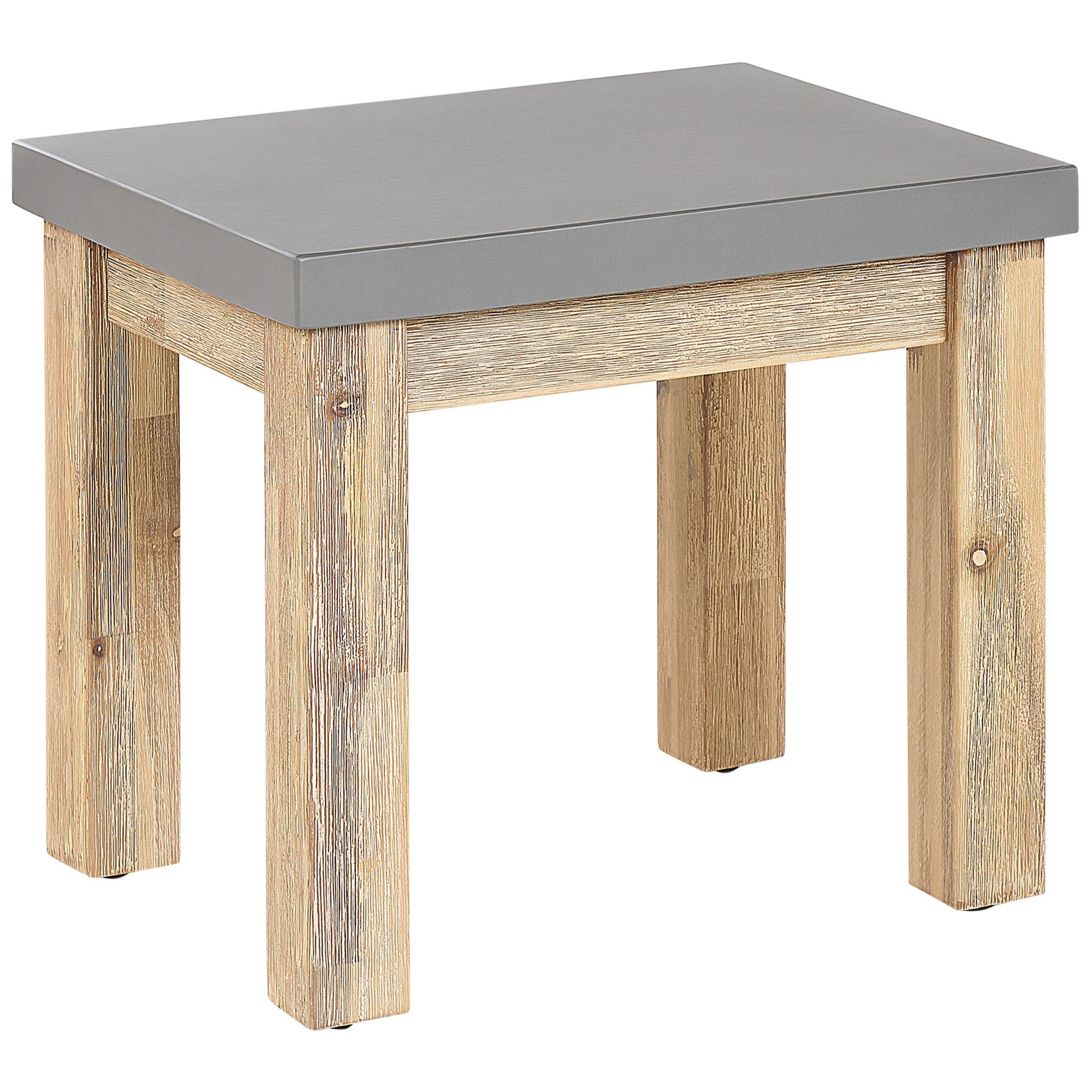 beliani-ostuni-gartenset-180-cm-6-hocker-betonoptik-grau image 8