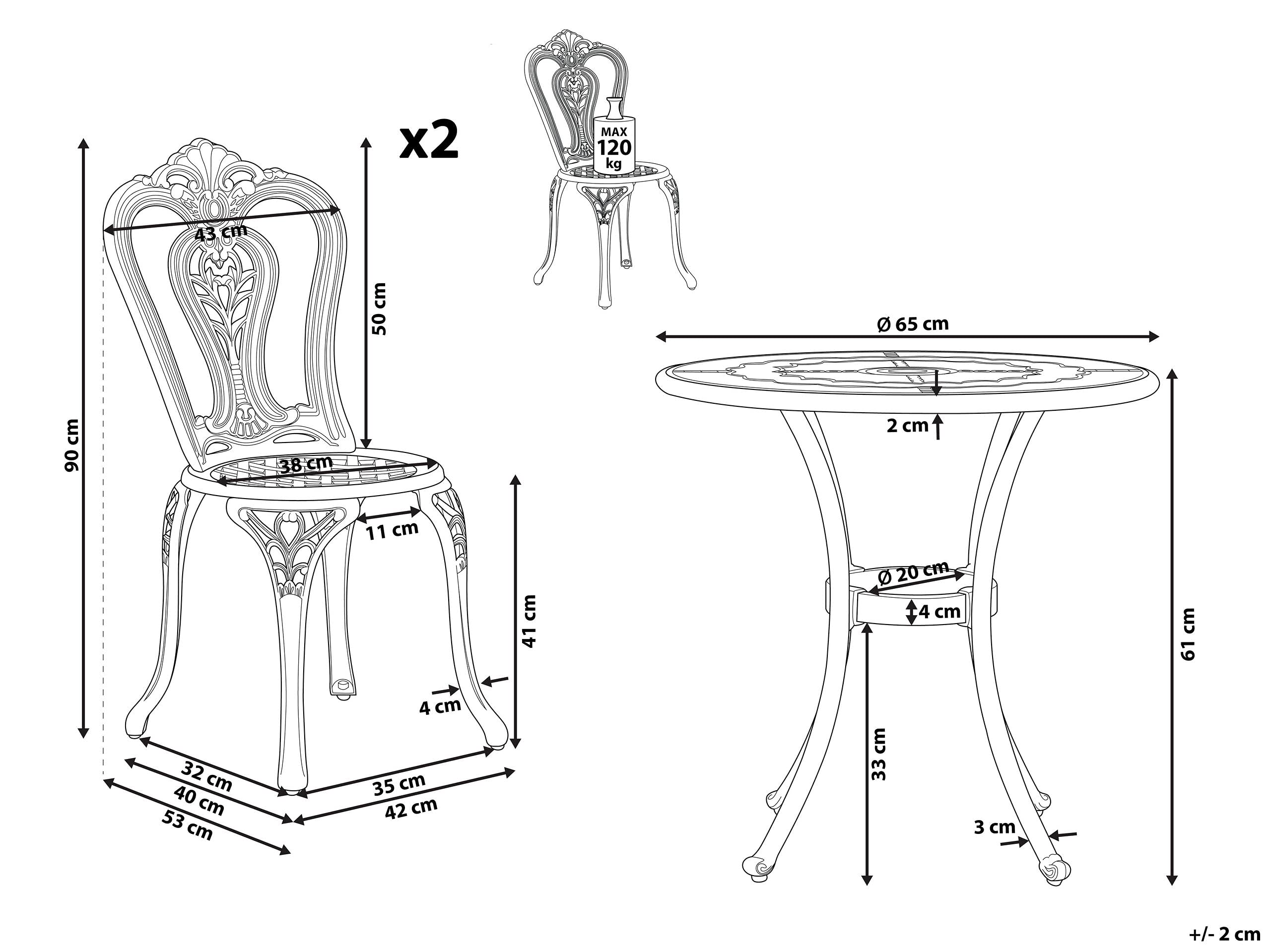 beliani-bovino-bistro-set-aluminium-braun-tisch-2-st-hle-vintage image 3