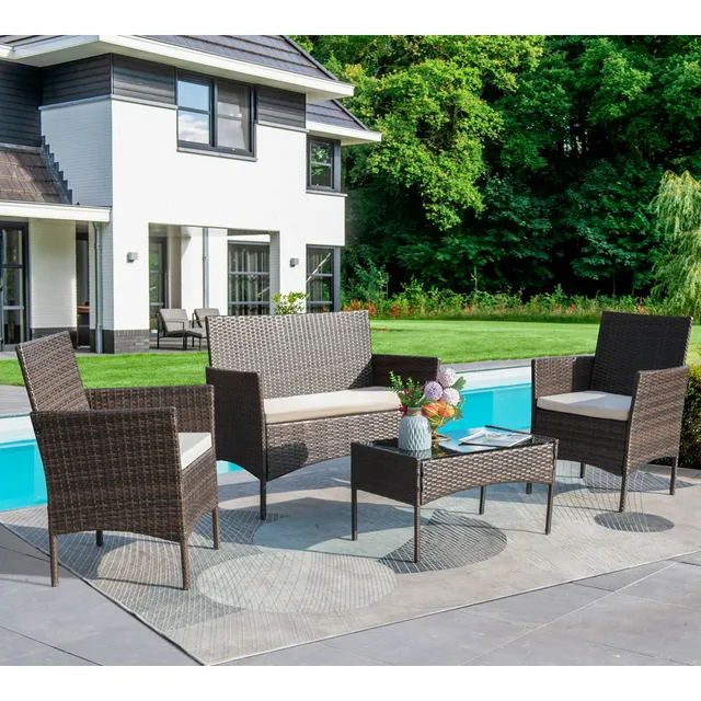 homall-patio-furniture-sitzgruppe-4-tlg-braun-beige-rattan image 1