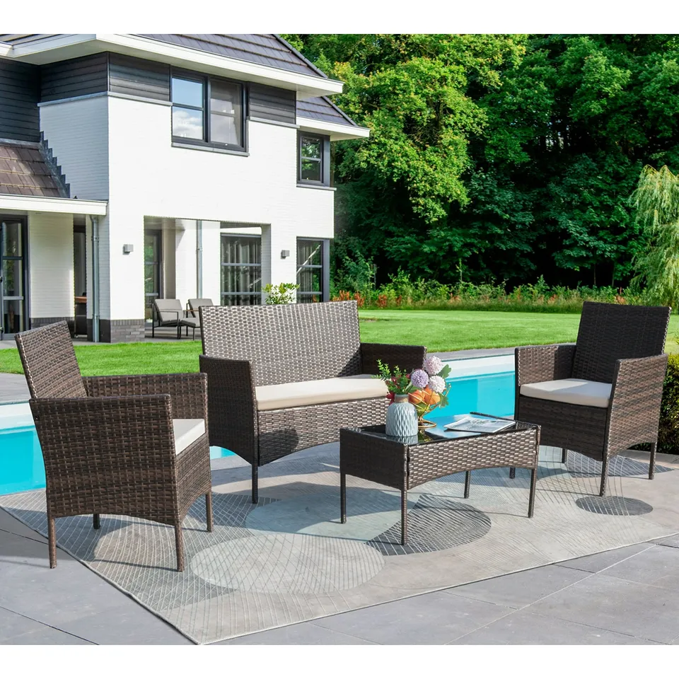 homall-patio-furniture-sitzgruppe-4-tlg-braun-beige-rattan image 1
