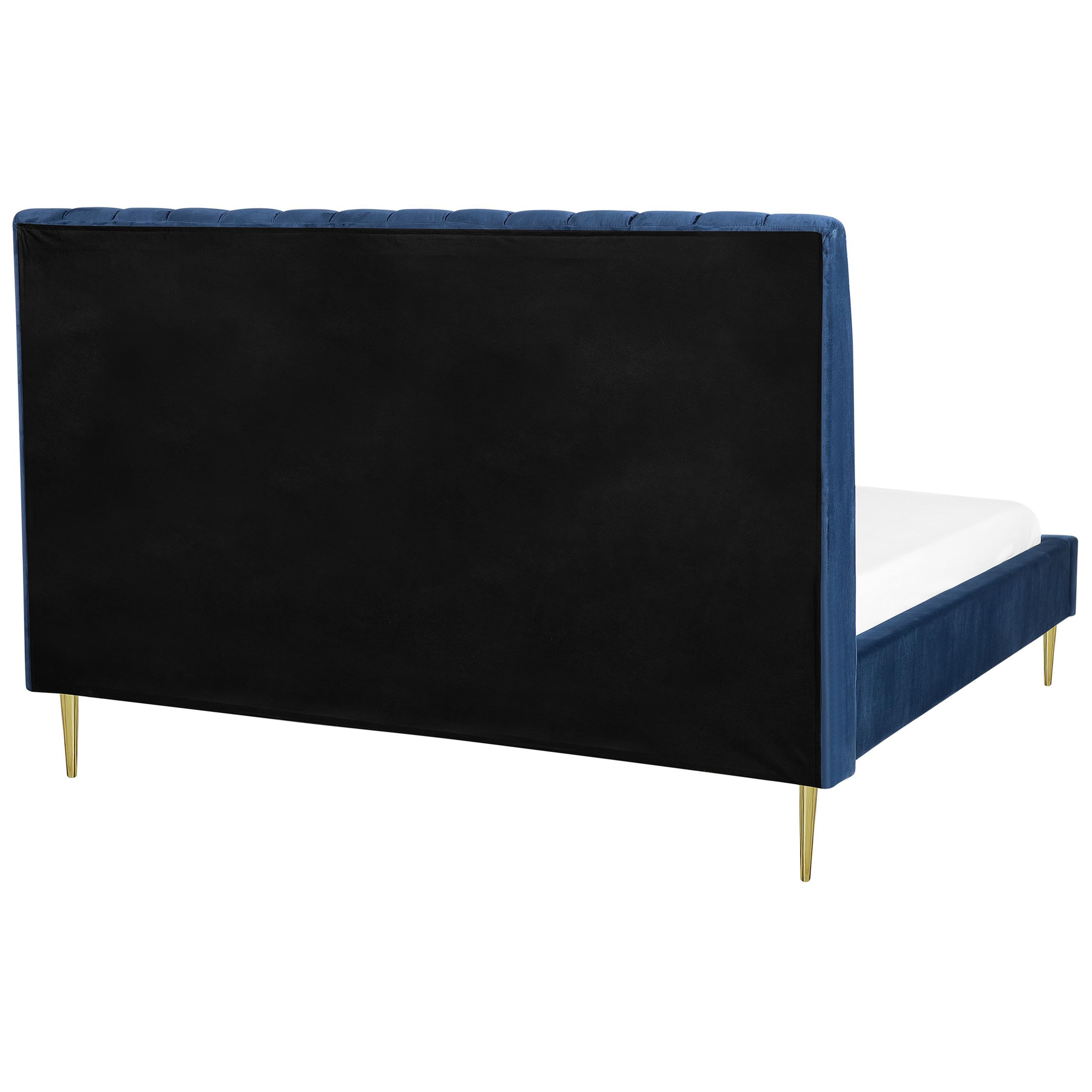 beliani-marville-polsterbett-180x200-blau-samt-lattenrost image 5