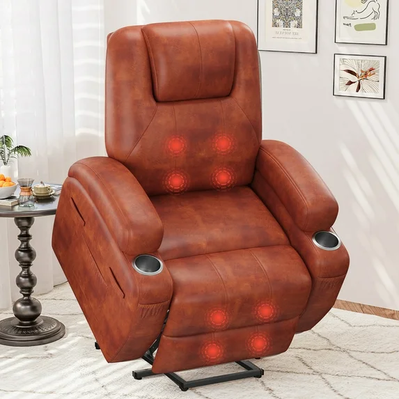 homall-recliner-chair-fernsehsessel-grau-massage-aufstehhilfe image 3