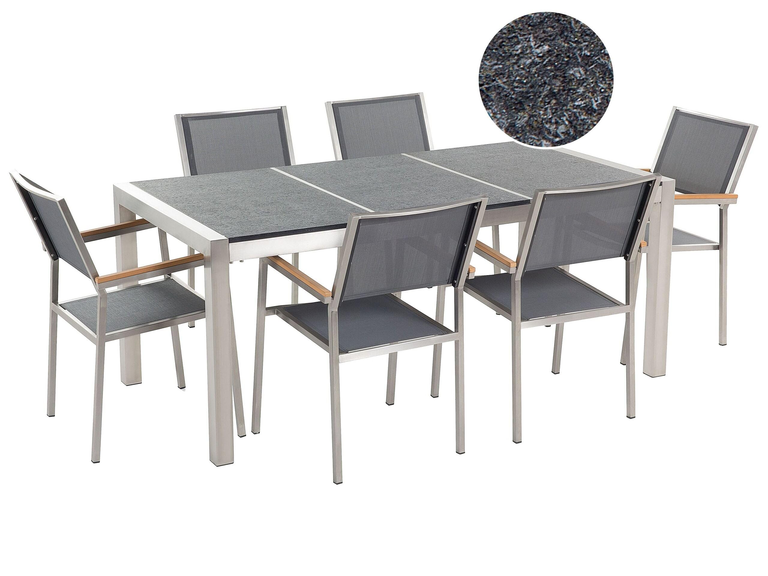 beliani-grosseto-gartenm-belset-180-cm-basalt-grau-stein image 1