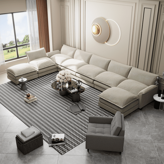 homall-sofa-u-form-wohnlandschaft-grau-8-sitzer-modular-chenille image 6