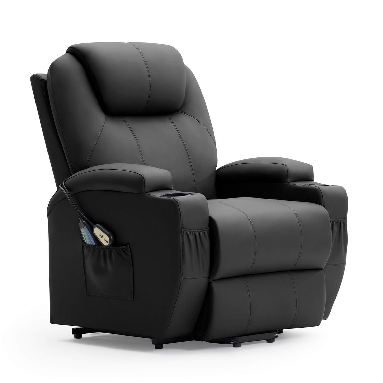 homall-recliner-aufstehsessel-kunstleder-schwarz-massage-heizung image 2