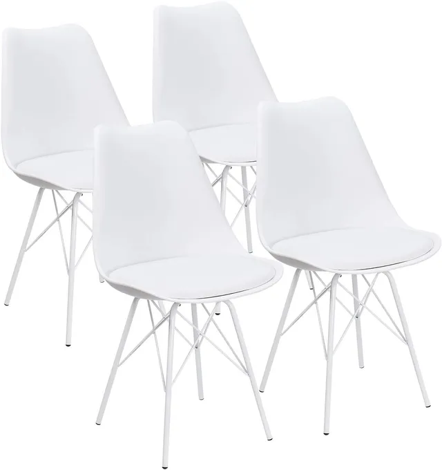 homall-esszimmerstuhl-4er-set-wei-gepolstert-kunststoff image 1