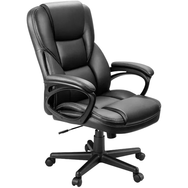 homall-office-leather-chair-b-rostuhl-schwarz-kunstleder-hochlehner image 1