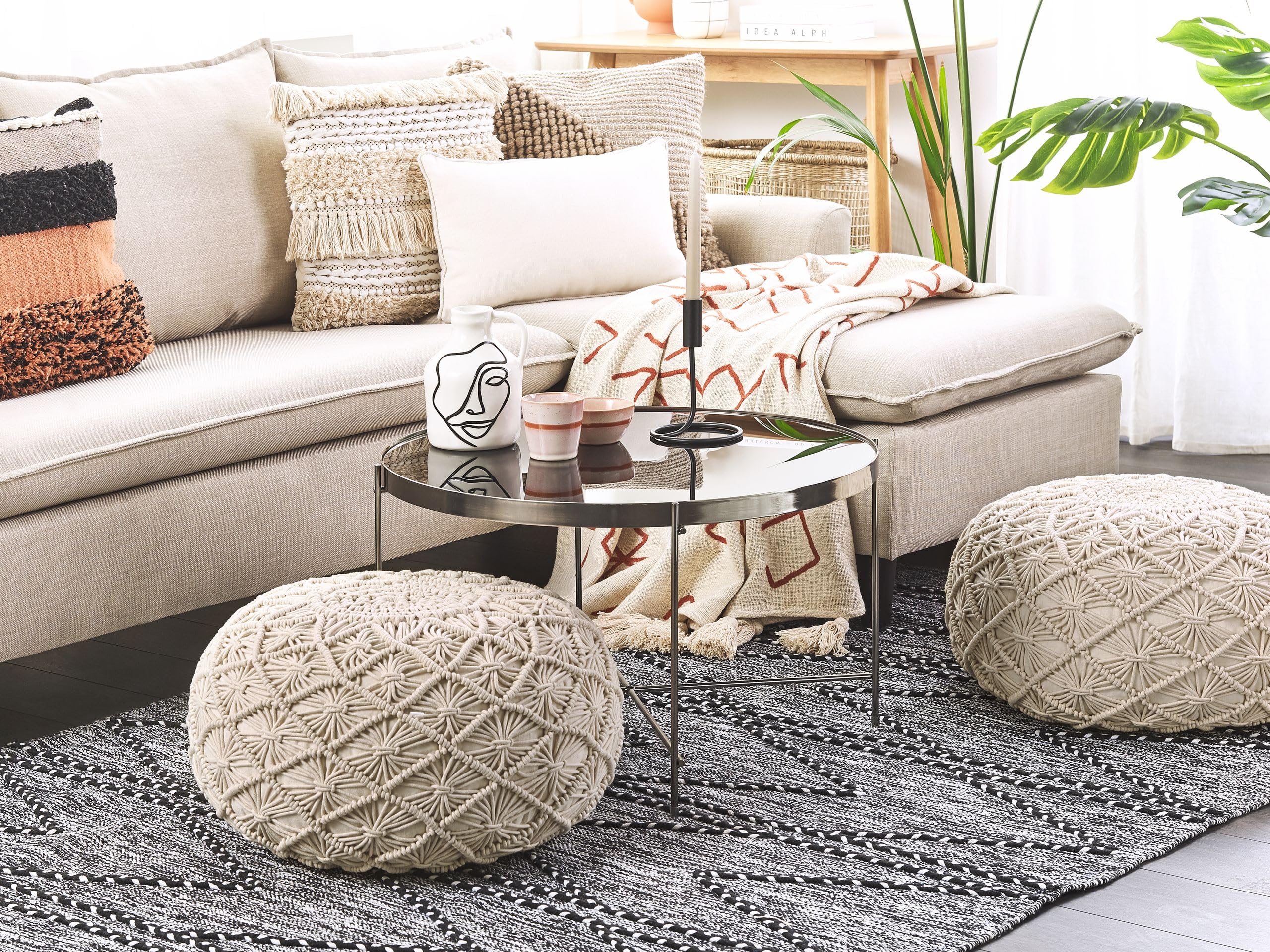 beliani-berkane-pouf-baumwolle-beige-rund-50-cm image 2