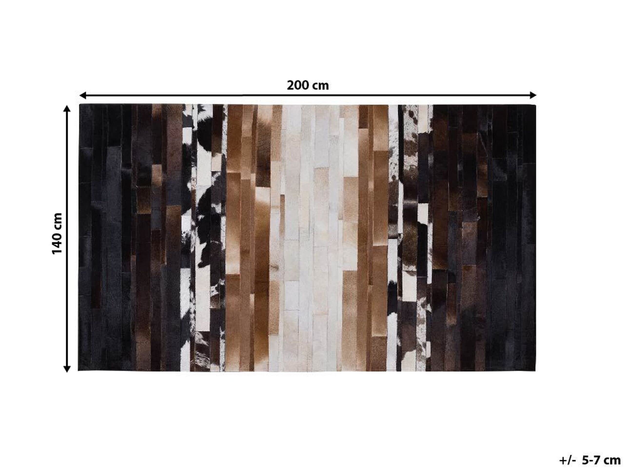 beliani-dalyan-kuhfellteppich-140x200-schwarz-beige image 8