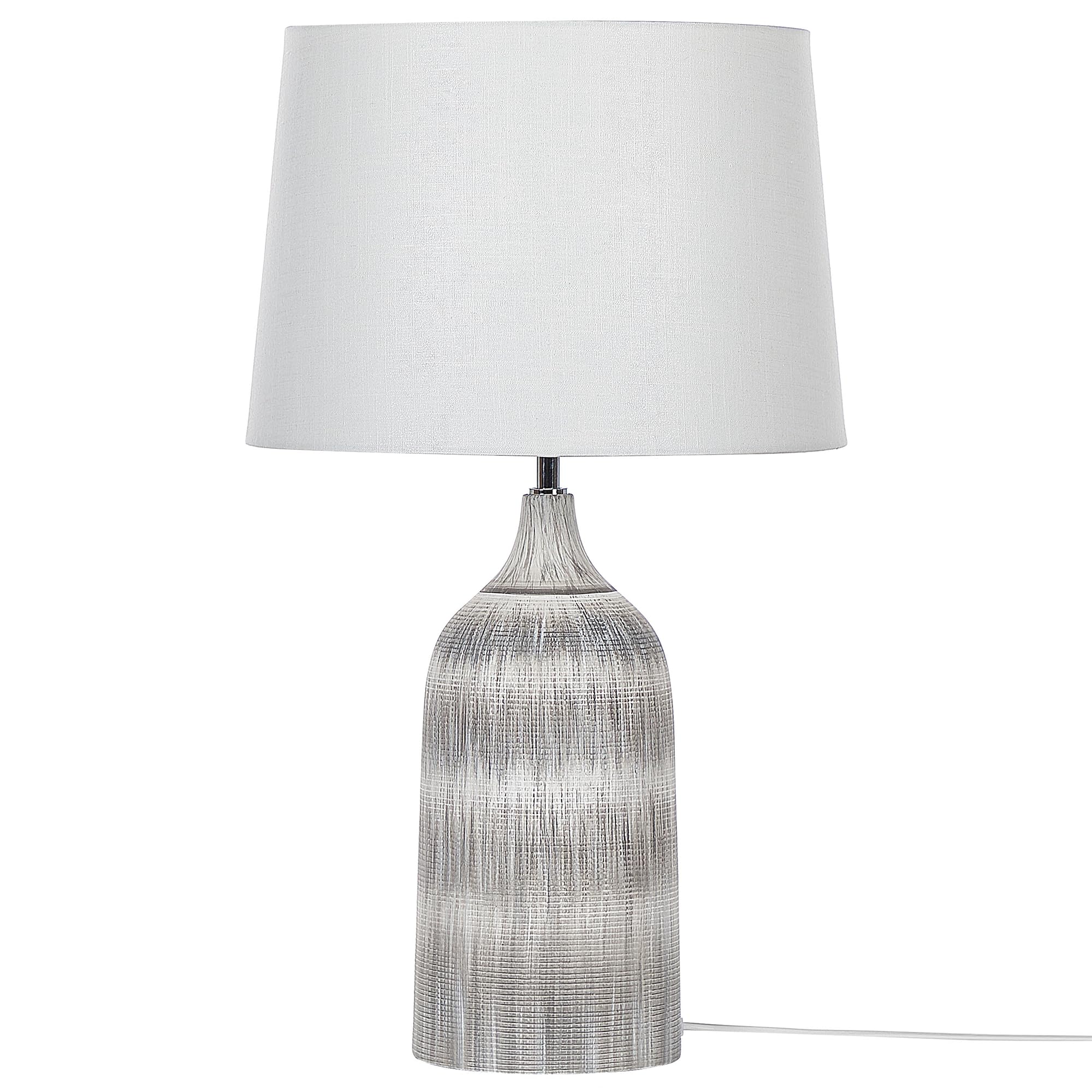 beliani-georgina-tischlampe-keramik-grau-66-cm-wei-er-schirm image 4