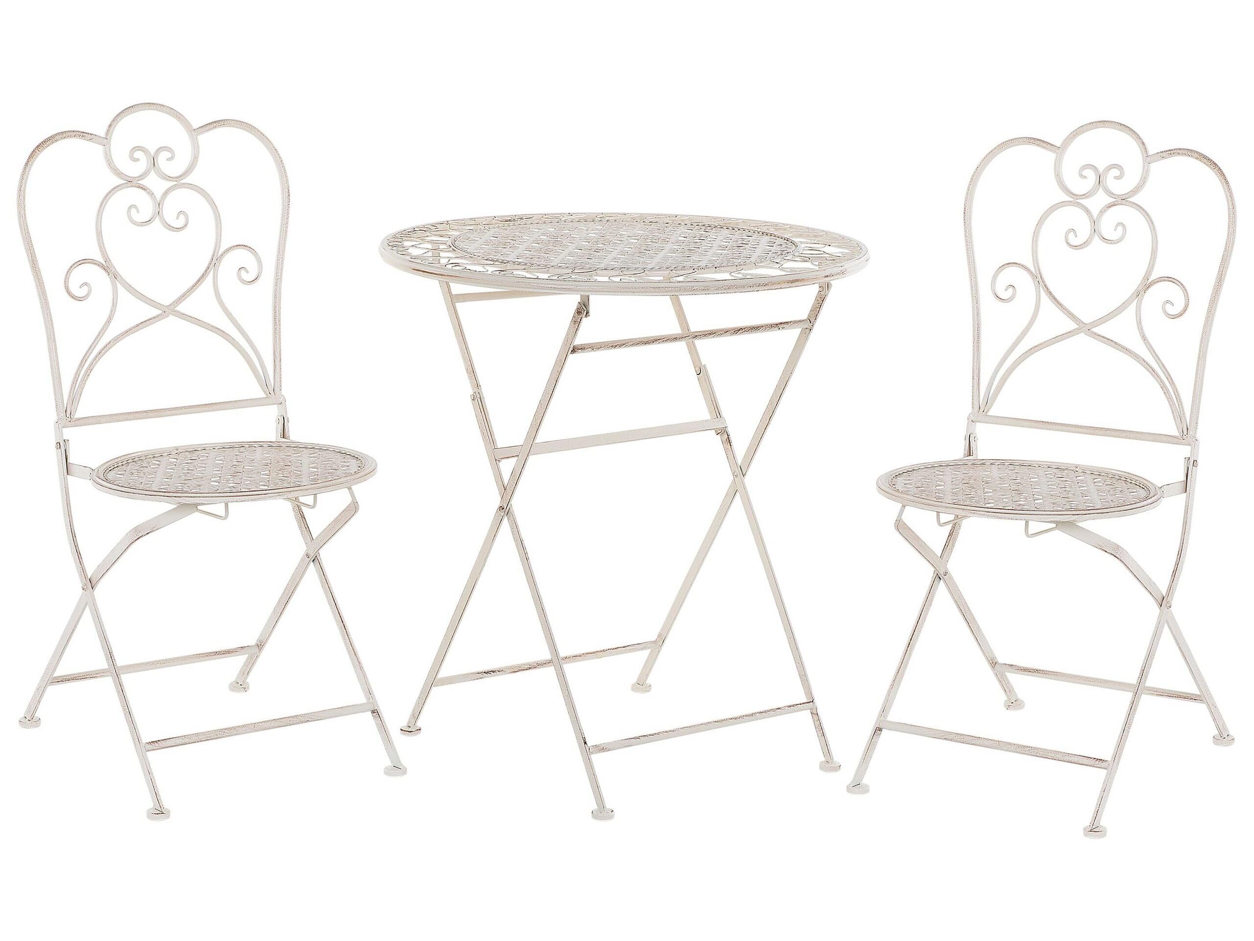 beliani-trieste-bistro-set-beige-metall-2-st-hle-tisch image 1