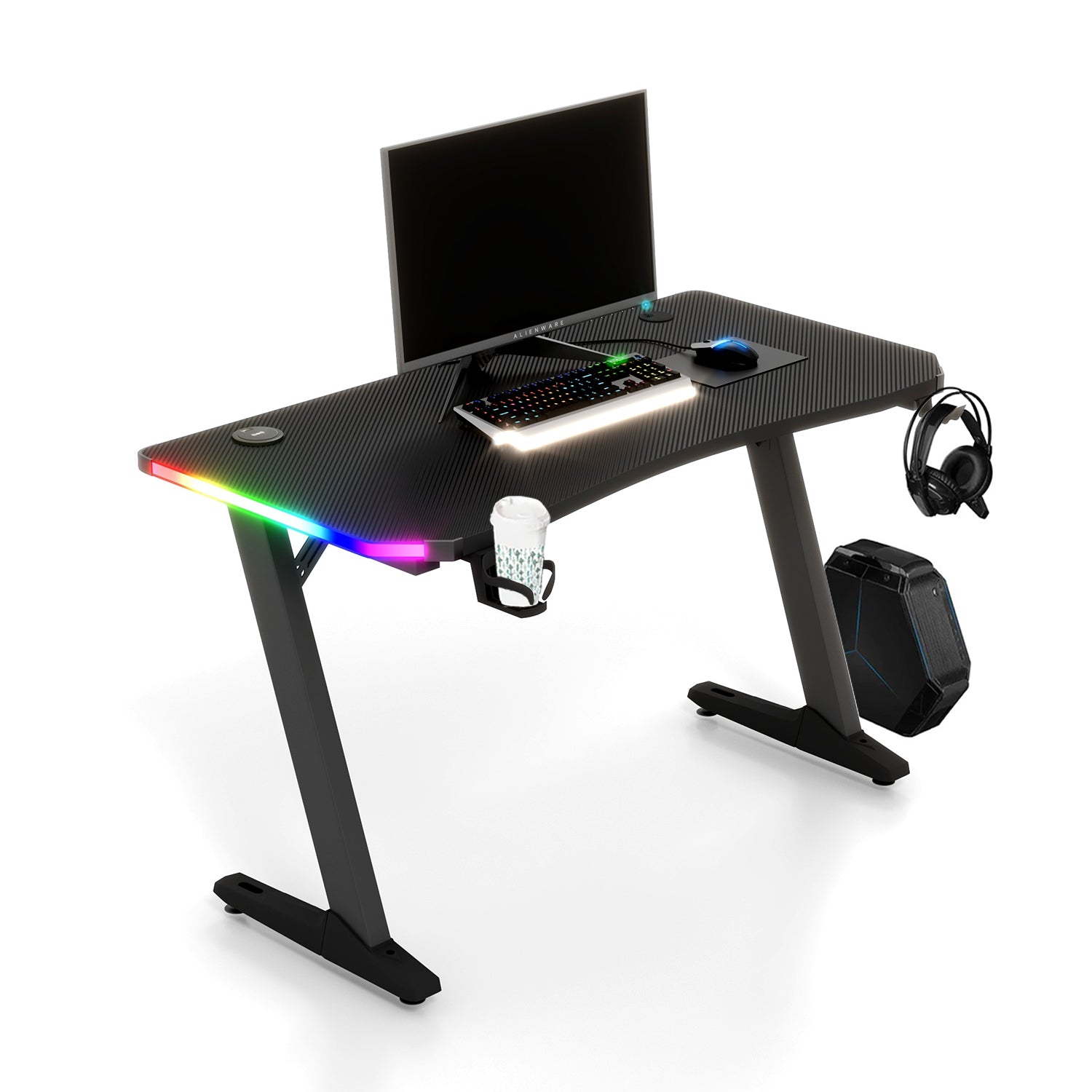 homall-gaming-desk-schreibtisch-47-zoll-rgb-carbon-schwarz image 1
