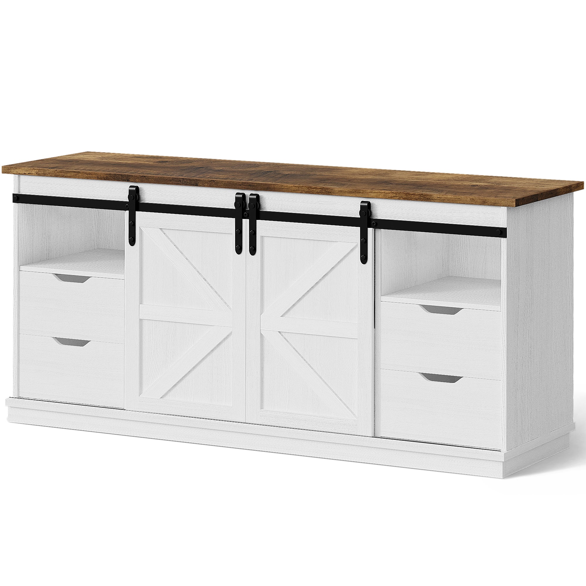 homall-tv-stand-lowboard-75-zoll-grau-mit-schubladen image 2