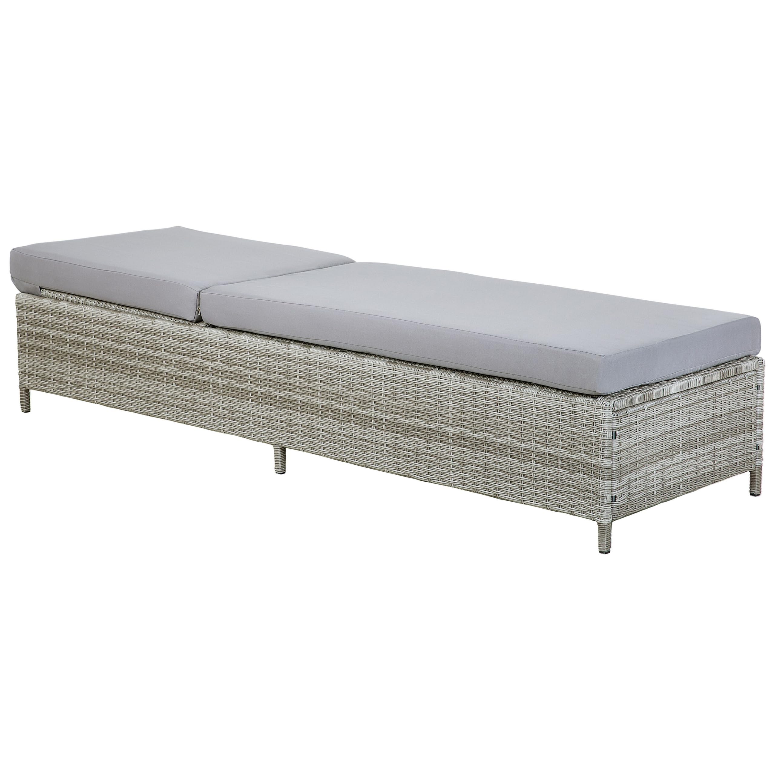beliani-turin-ii-gartenliege-rattan-grau-verstellbar-mit-auflage image 4