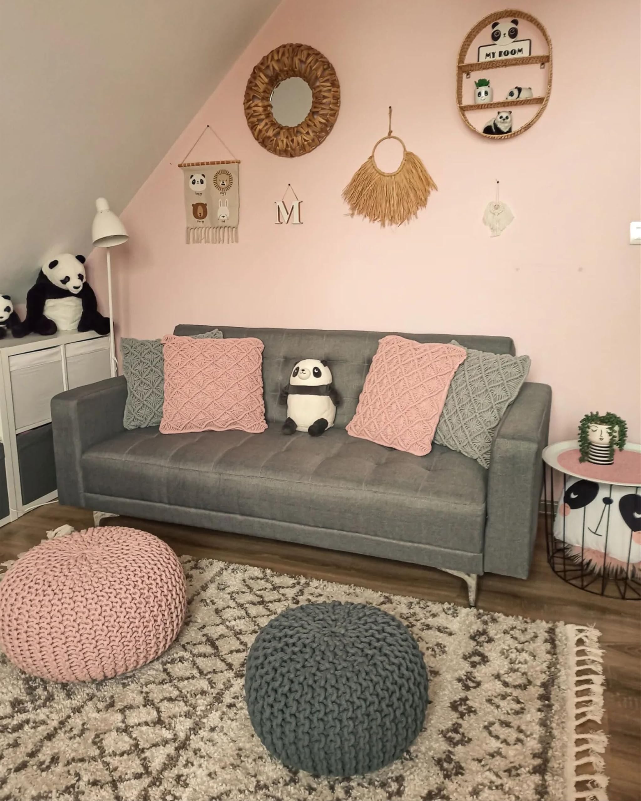 beliani-conrad-sitzpouf-rosa-baumwolle-42x27-cm-rund image 7