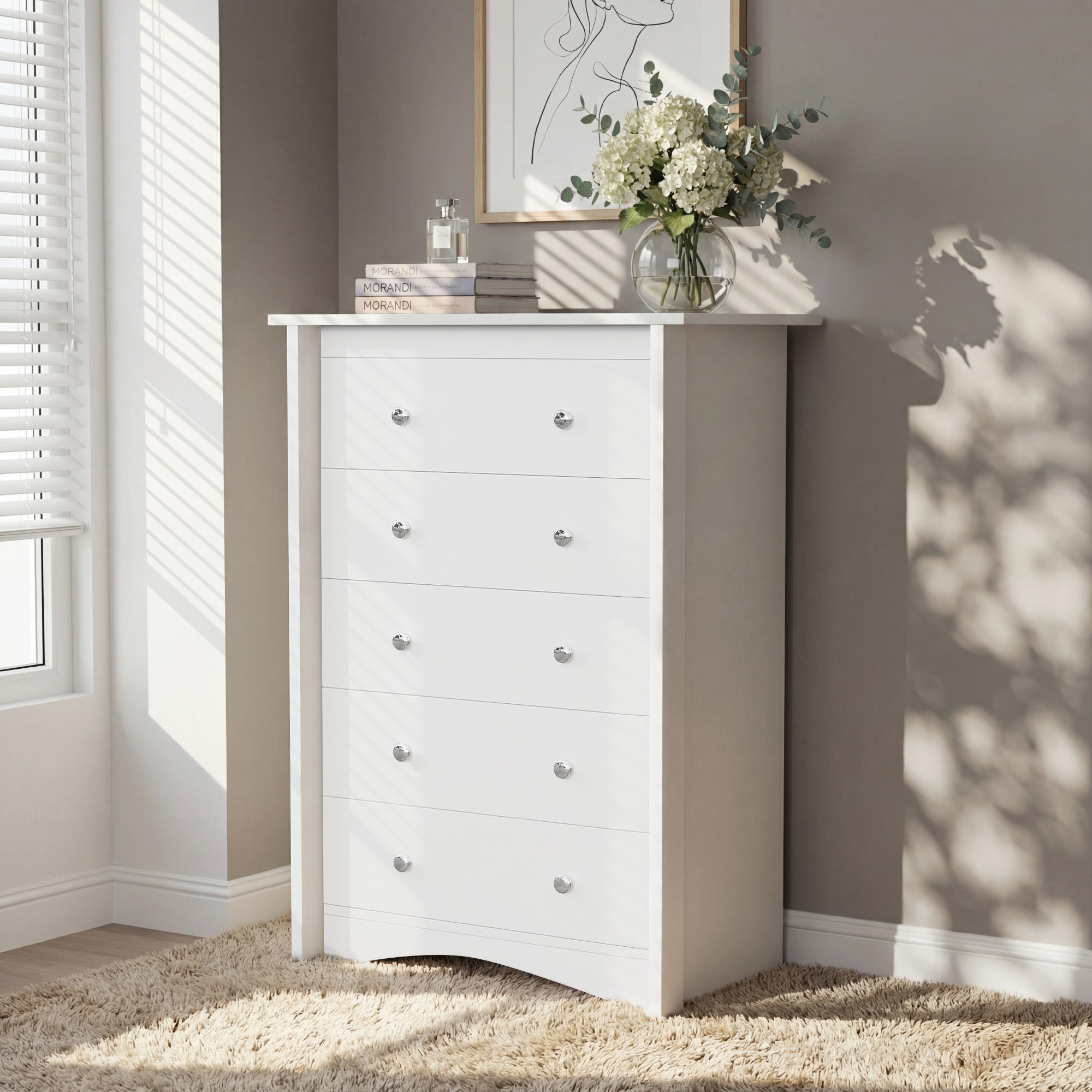 homall-bedroom-kommode-6-schubladen-schwarz-holz-132-cm image 2