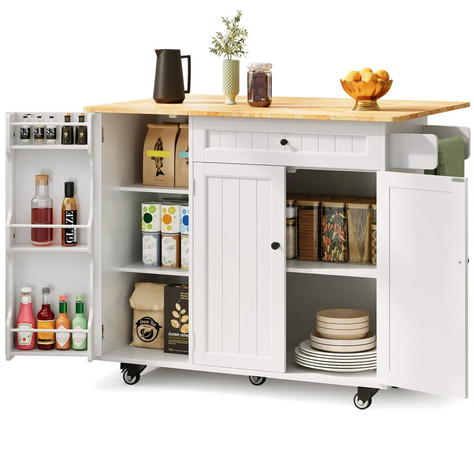 bealife-mobiler-esstisch-kc90-k-chenwagen-wei-rollen-klappbar image 1
