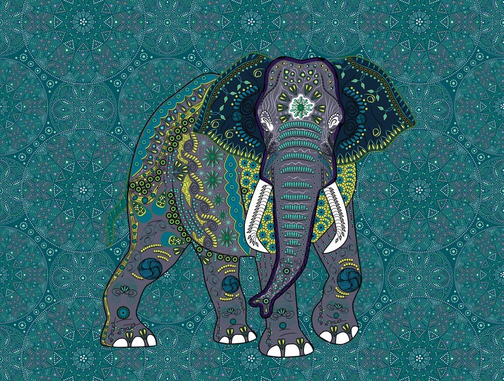 a-s-cr-ation-fototapeten-the-wall-382621-fototapete-elefant-blau image 1