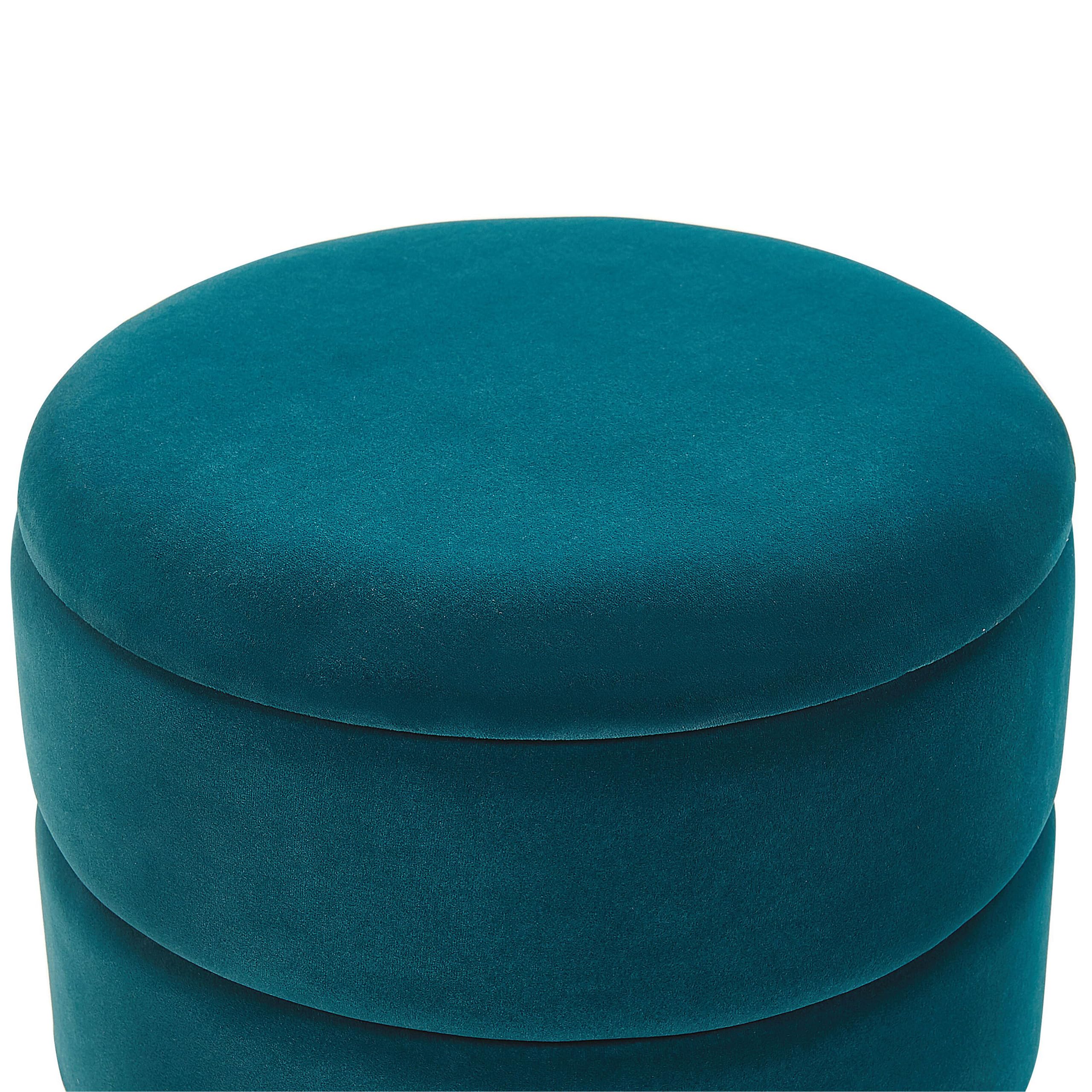 beliani-elgin-pouf-samt-blaugr-n-rund-37cm-mit-stauraum image 5