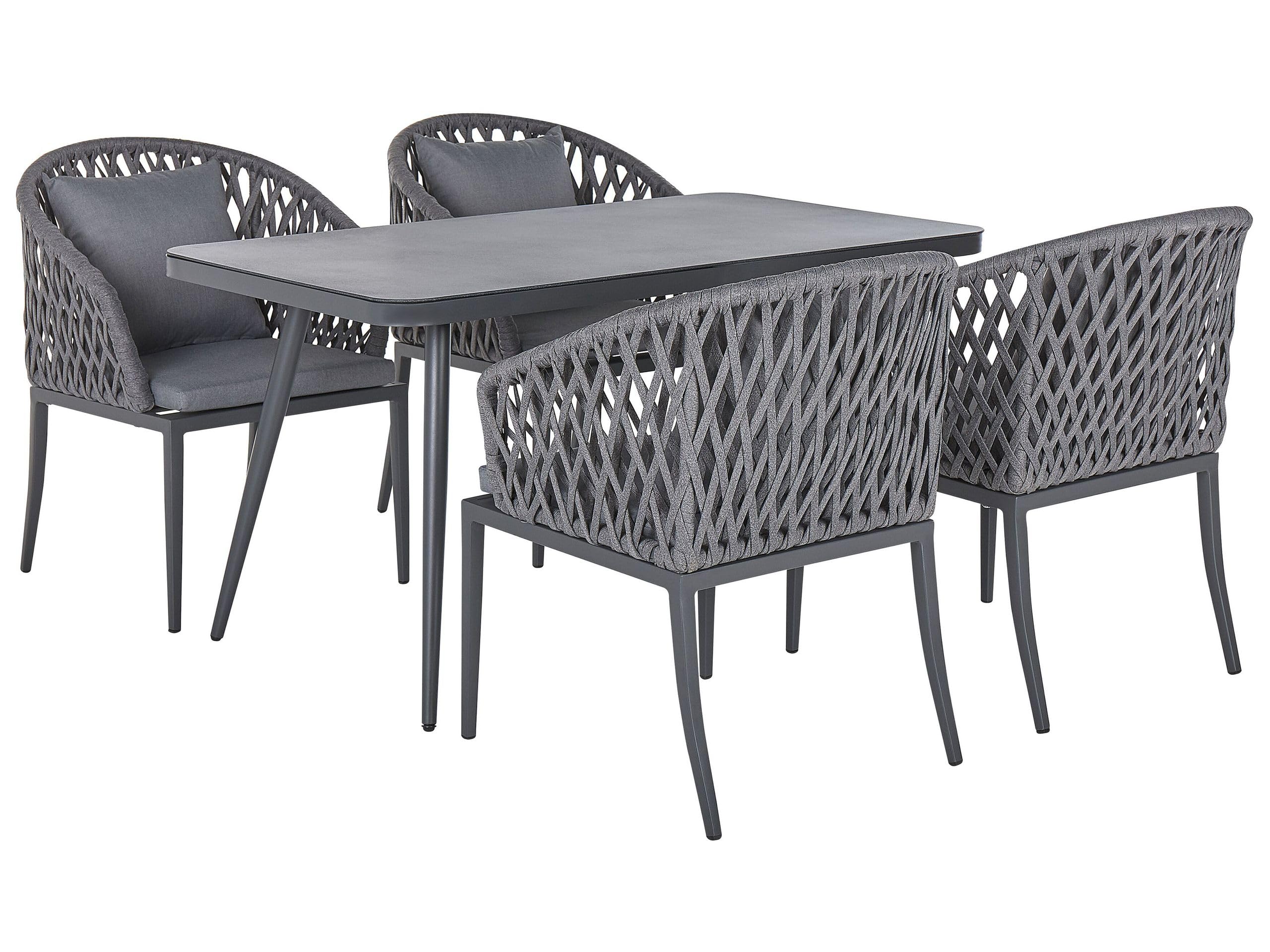 beliani-lipari-gartenm-bel-set-grau-alu-140x80-4-st-hle image 1