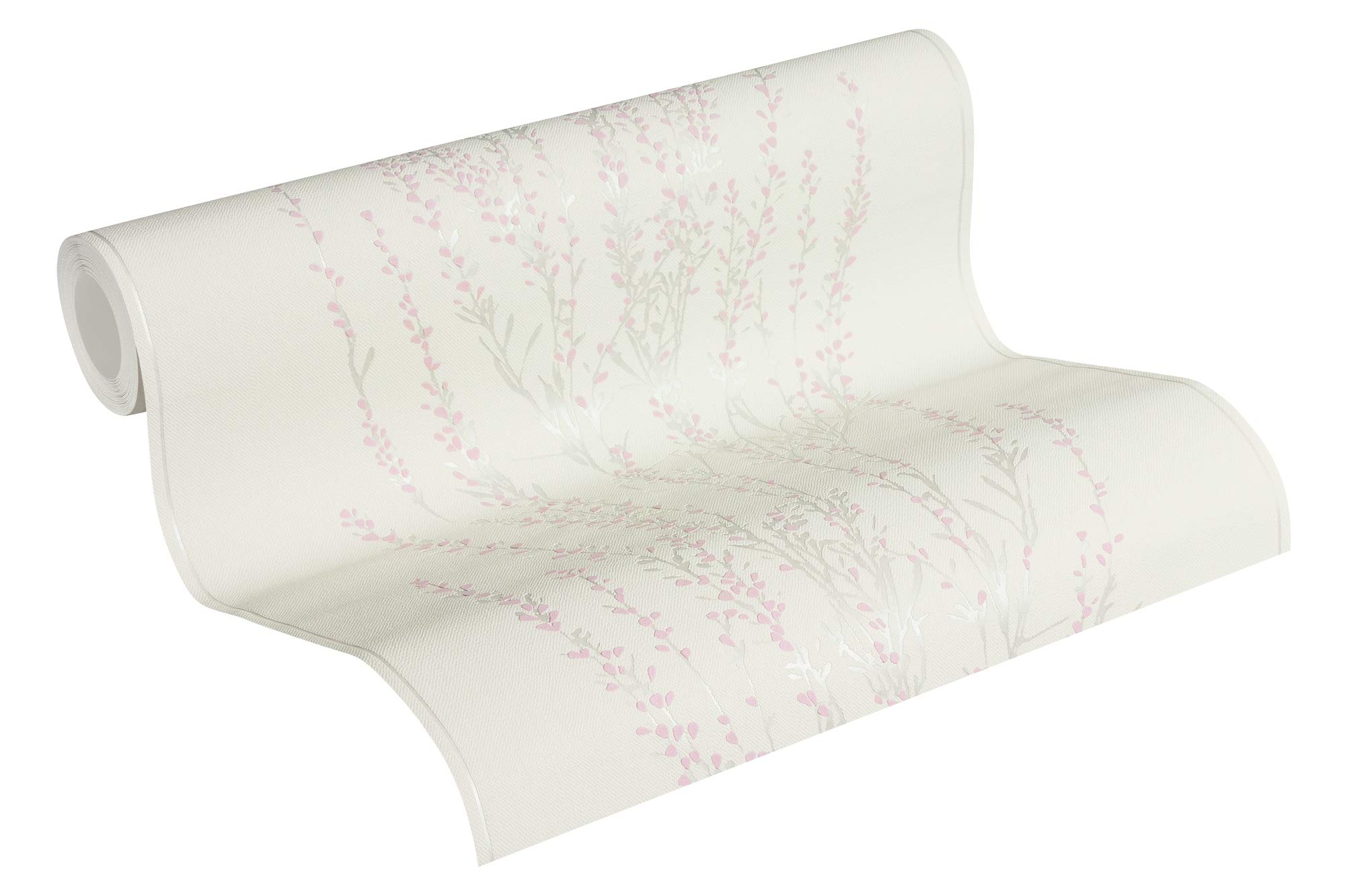 a-s-cr-ation-blooming-37267-1-vliestapete-wei-grau-metallic image 1