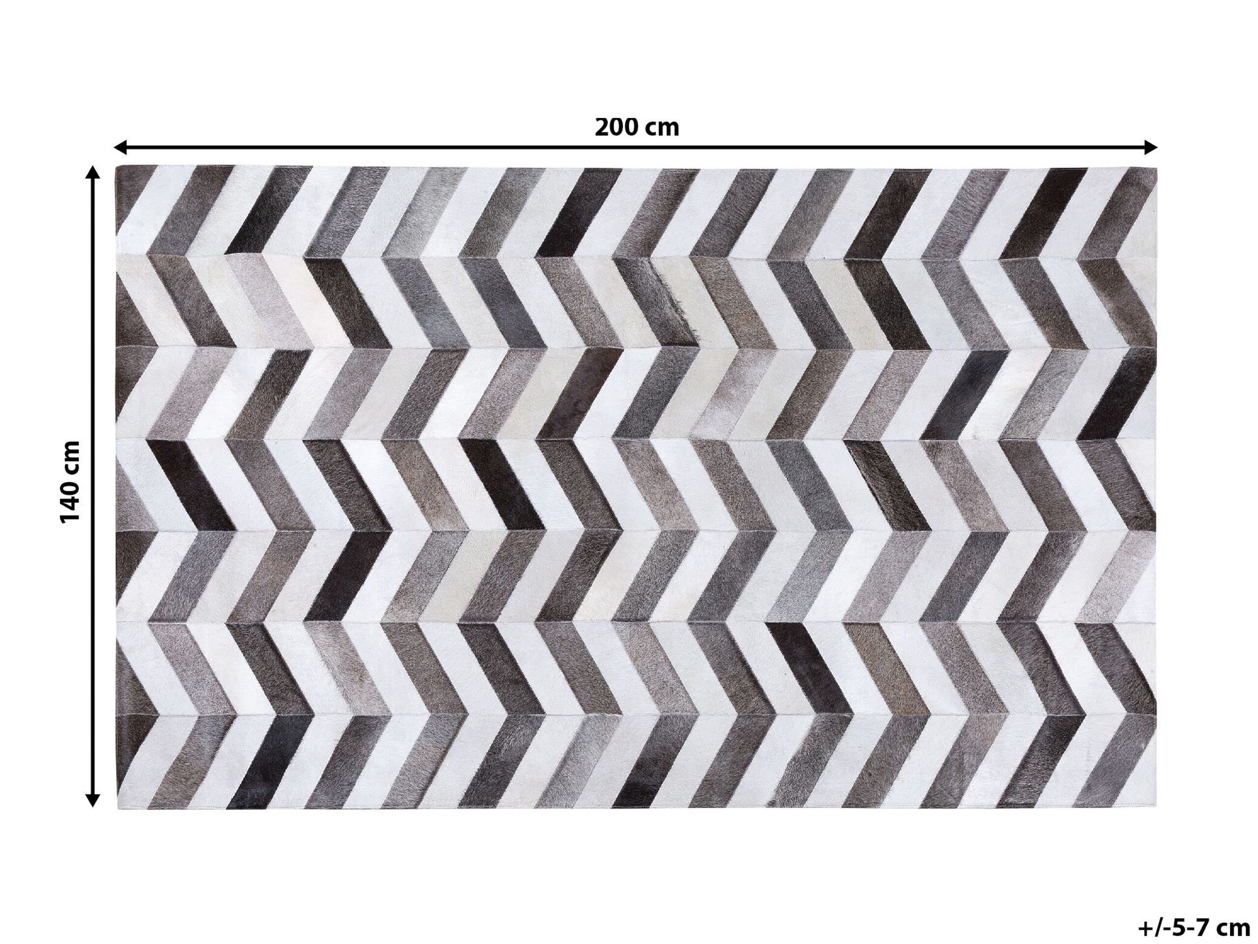 beliani-aksaz-kurzhaarteppich-rinderfell-grau-140x200 image 7
