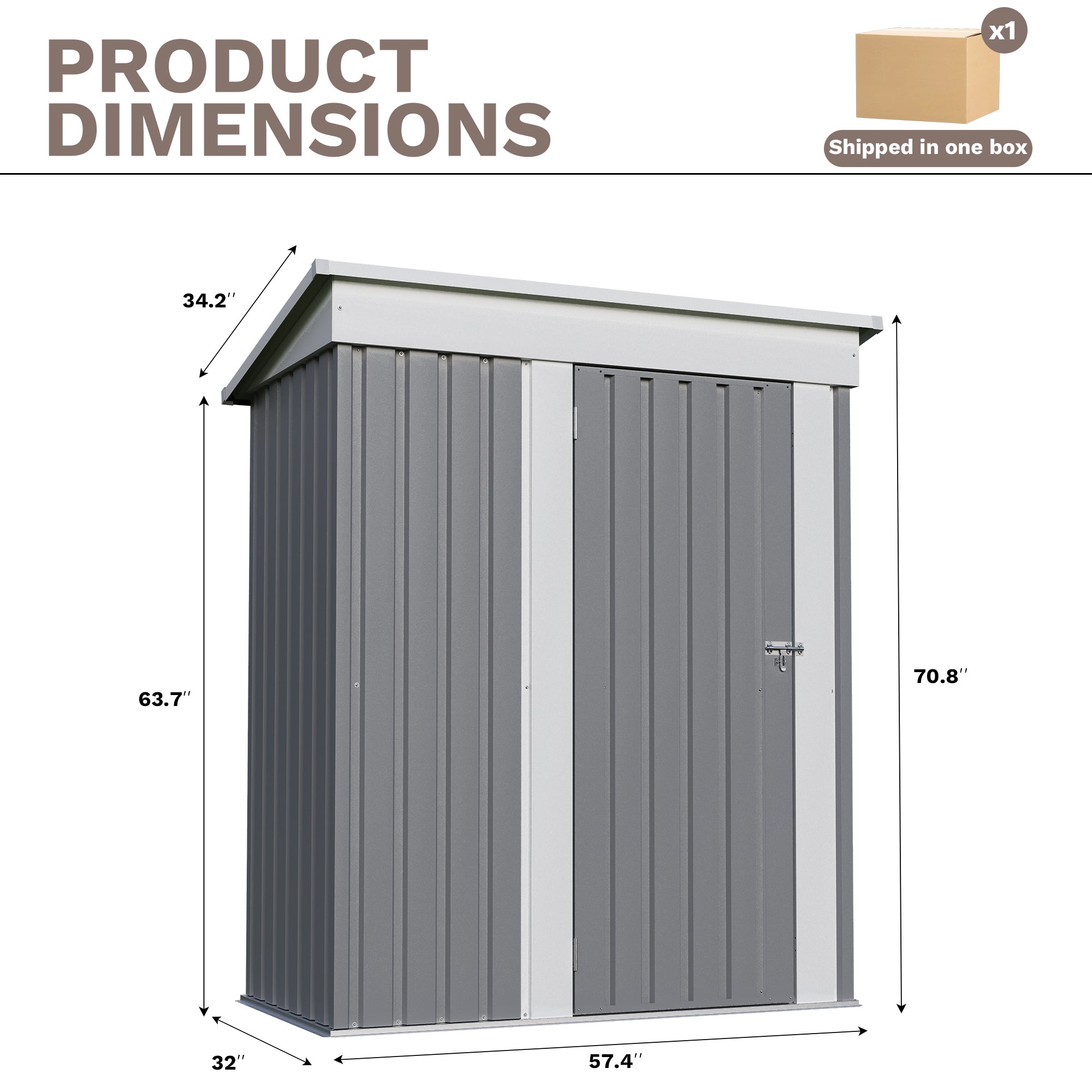 homall-metal-shed-ger-tehaus-metall-grau-abschlie-bar image 3