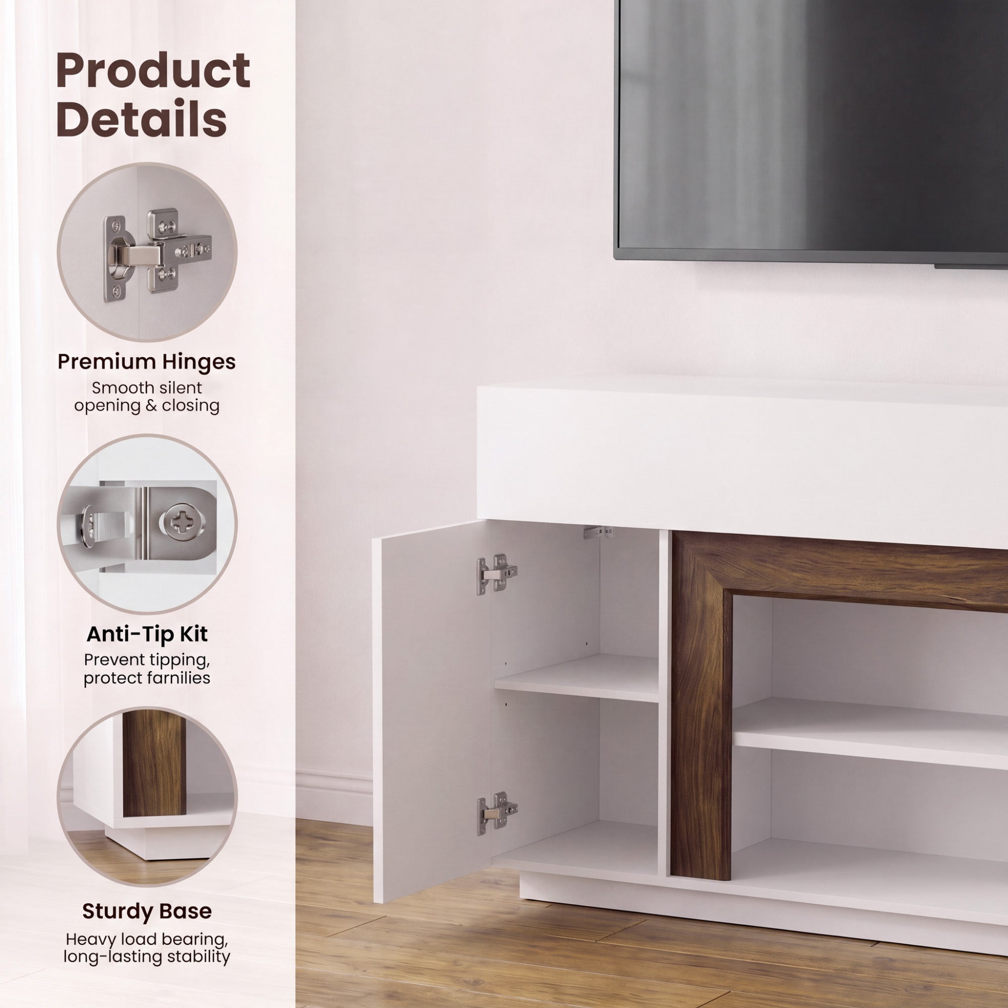 homall-tv-stand-tv-schrank-70-zoll-schwarz-walnuss image 8