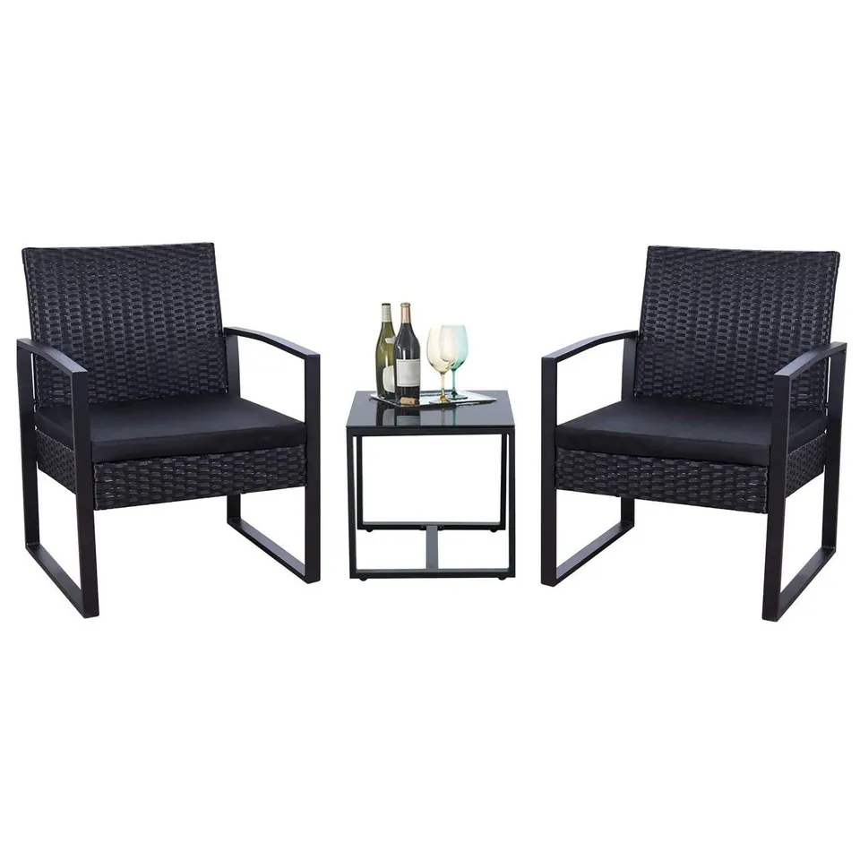 homall-patio-furniture-bistro-set-rattan-3-teilig-schwarz image 1