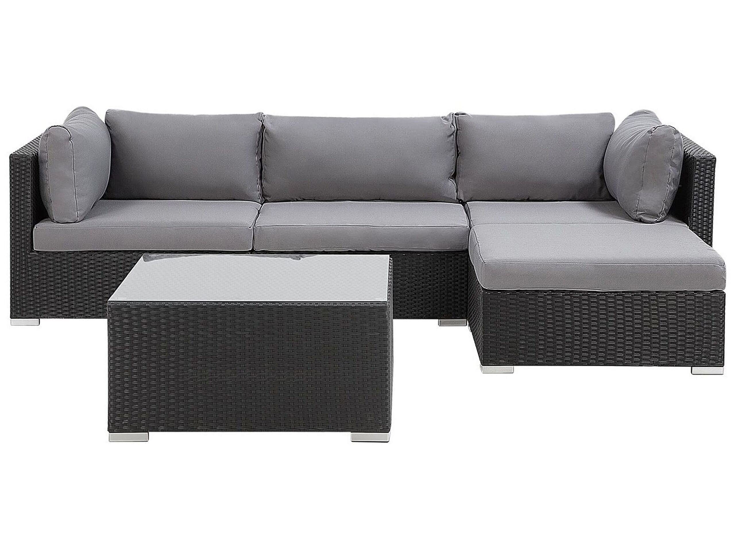 beliani-sano-ii-lounge-set-rattan-schwarz-links-4-sitzer image 1