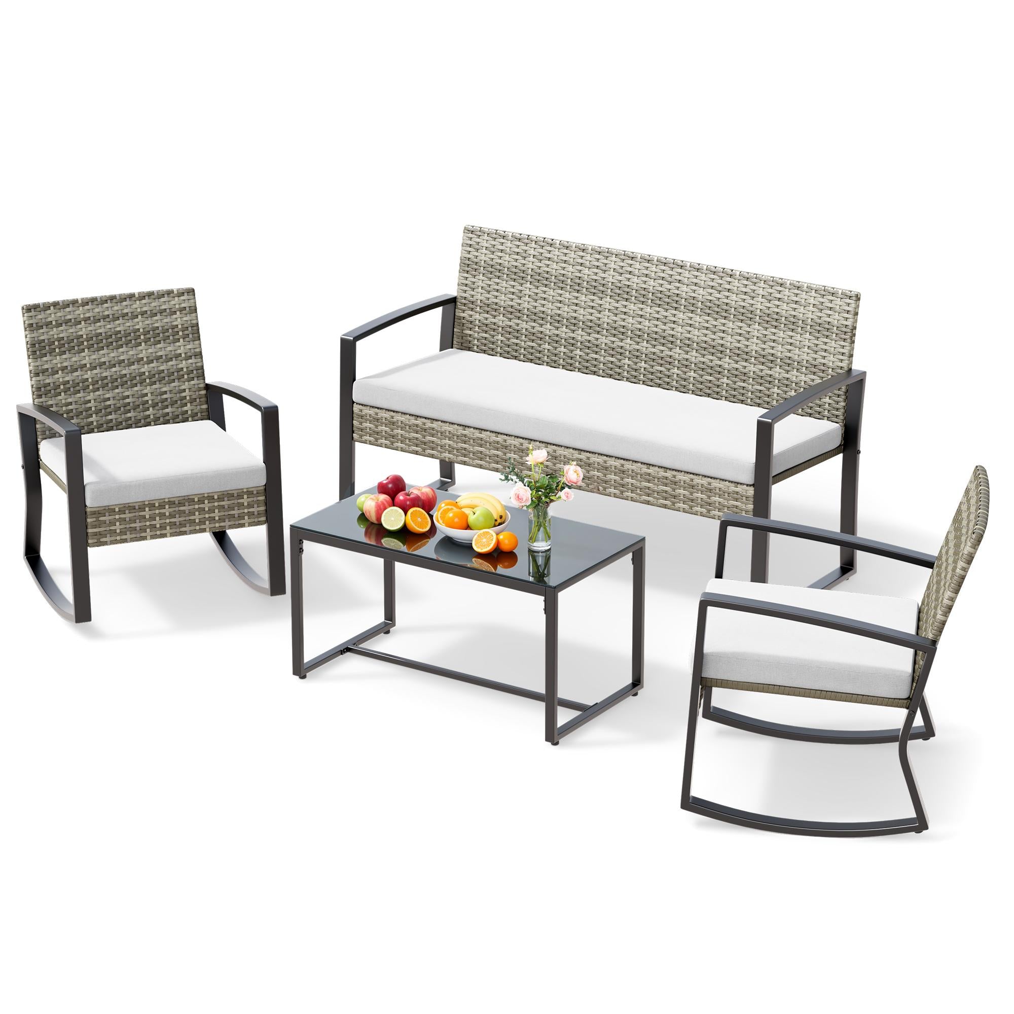 bealife-wr310-gartenm-bel-set-4tlg-schwarz-rattan image 2