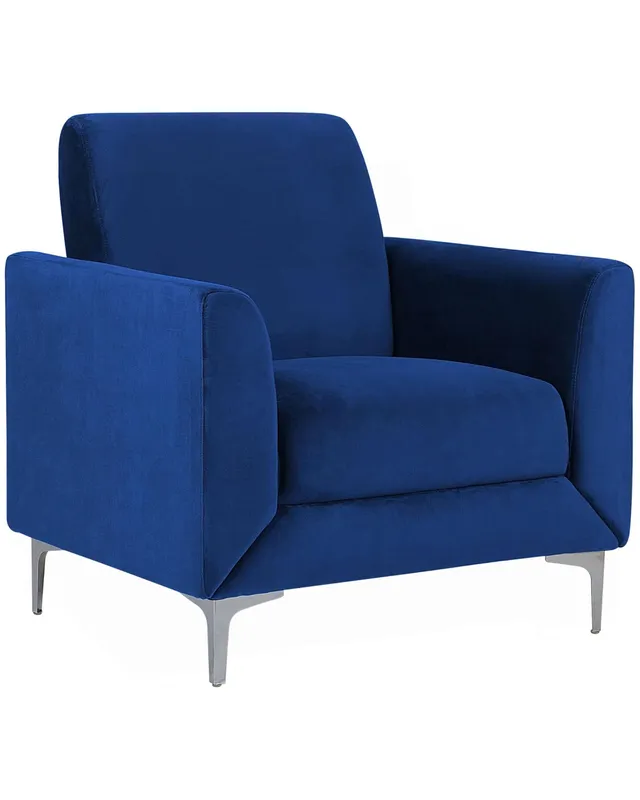 beliani-fenes-sessel-samt-marineblau-moderne-form image 1