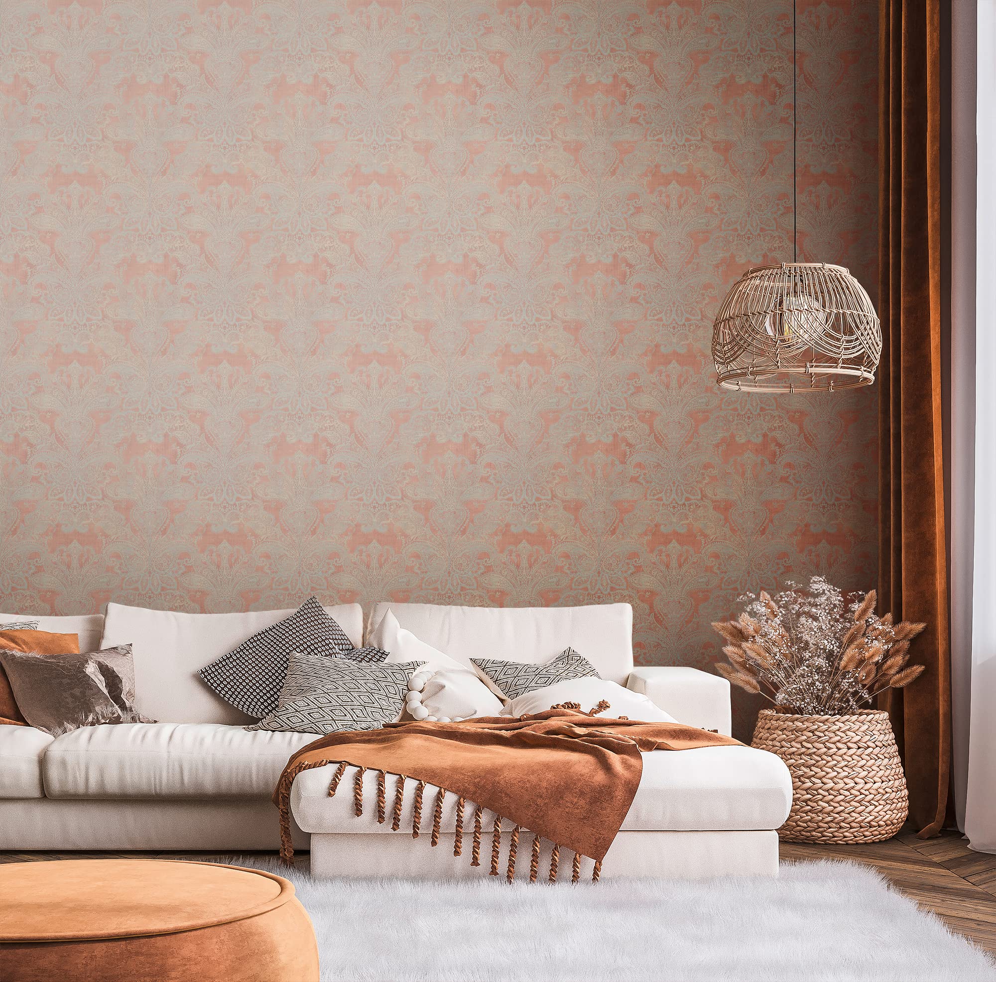 livingwalls-ornament-vliestapete-orange-t-rkis-10-05x0-53m image 7