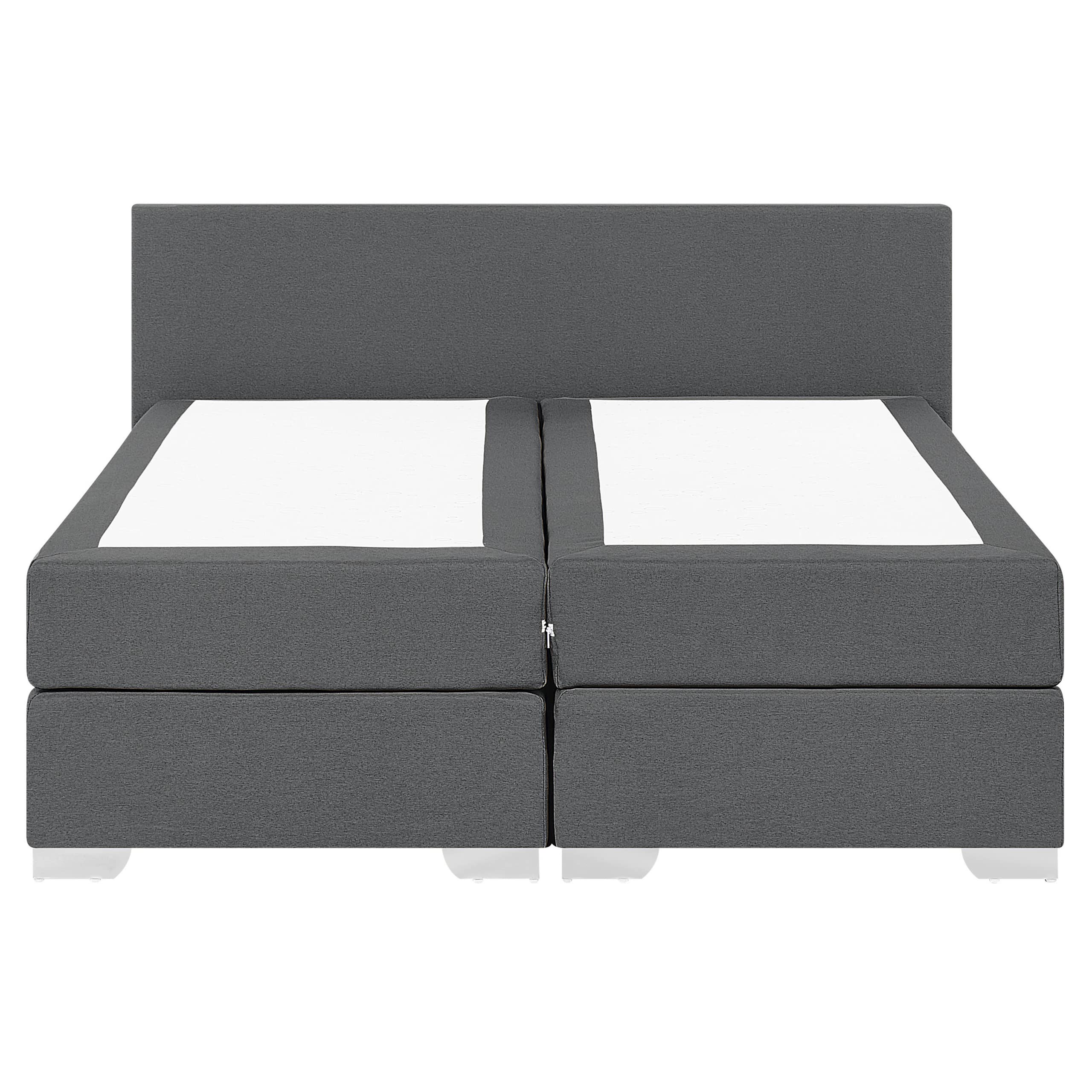 beliani-betten-boxspringbett-160x200-cm-dunkelgrau-polyester image 4