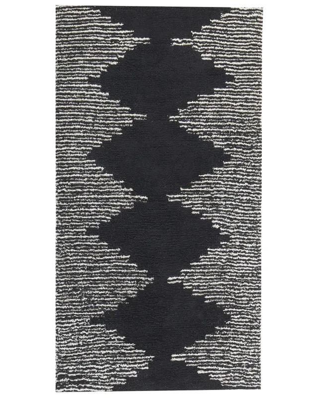 beliani-bathinda-l-ufer-80x150-cm-baumwolle-schwarz-wei image 1