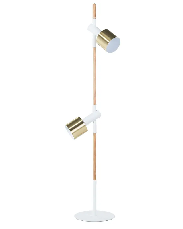 beliani-owens-stehlampe-metall-holz-wei-125-cm-2-flammig image 1