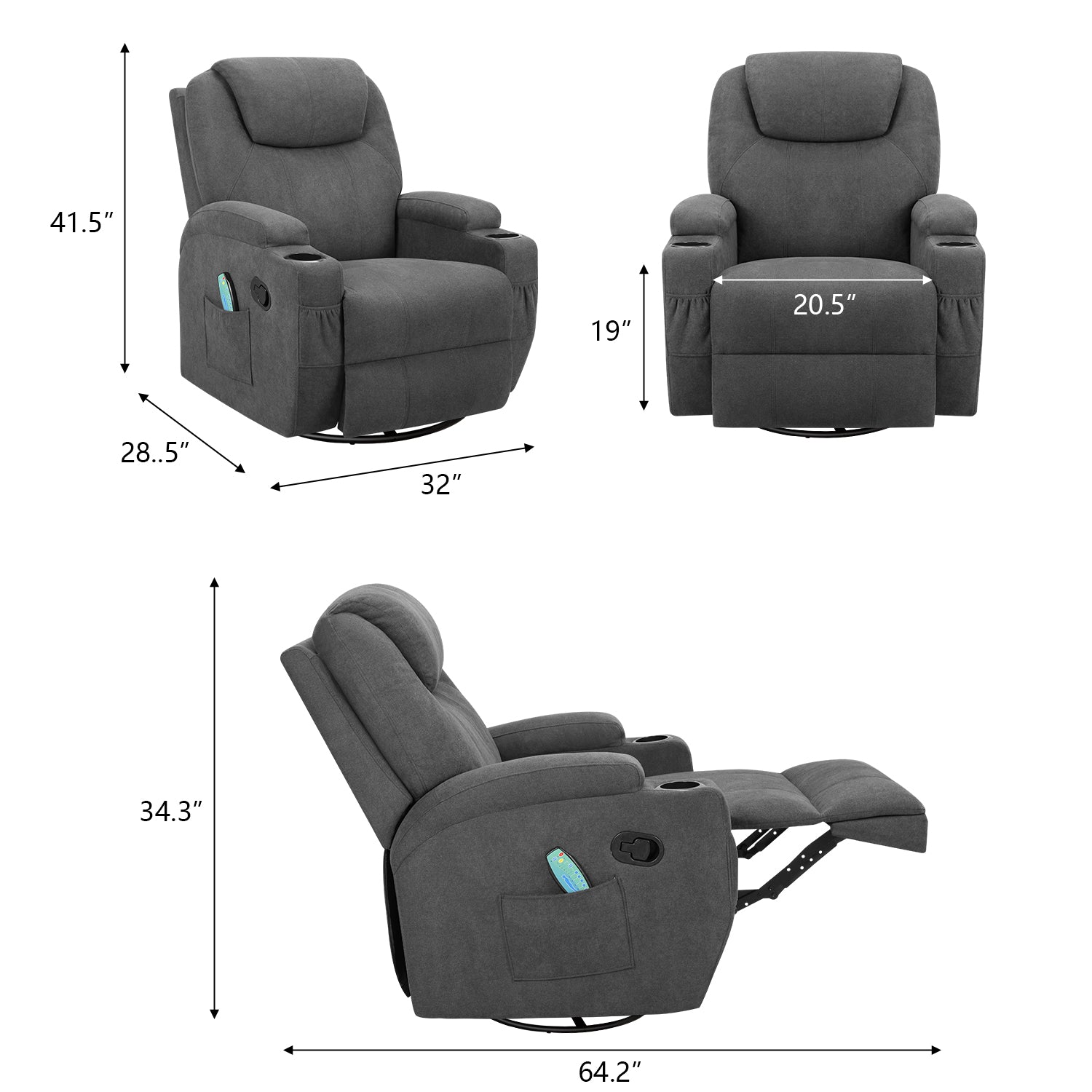 homall-recliner-massagesessel-stoff-360-beige image 1