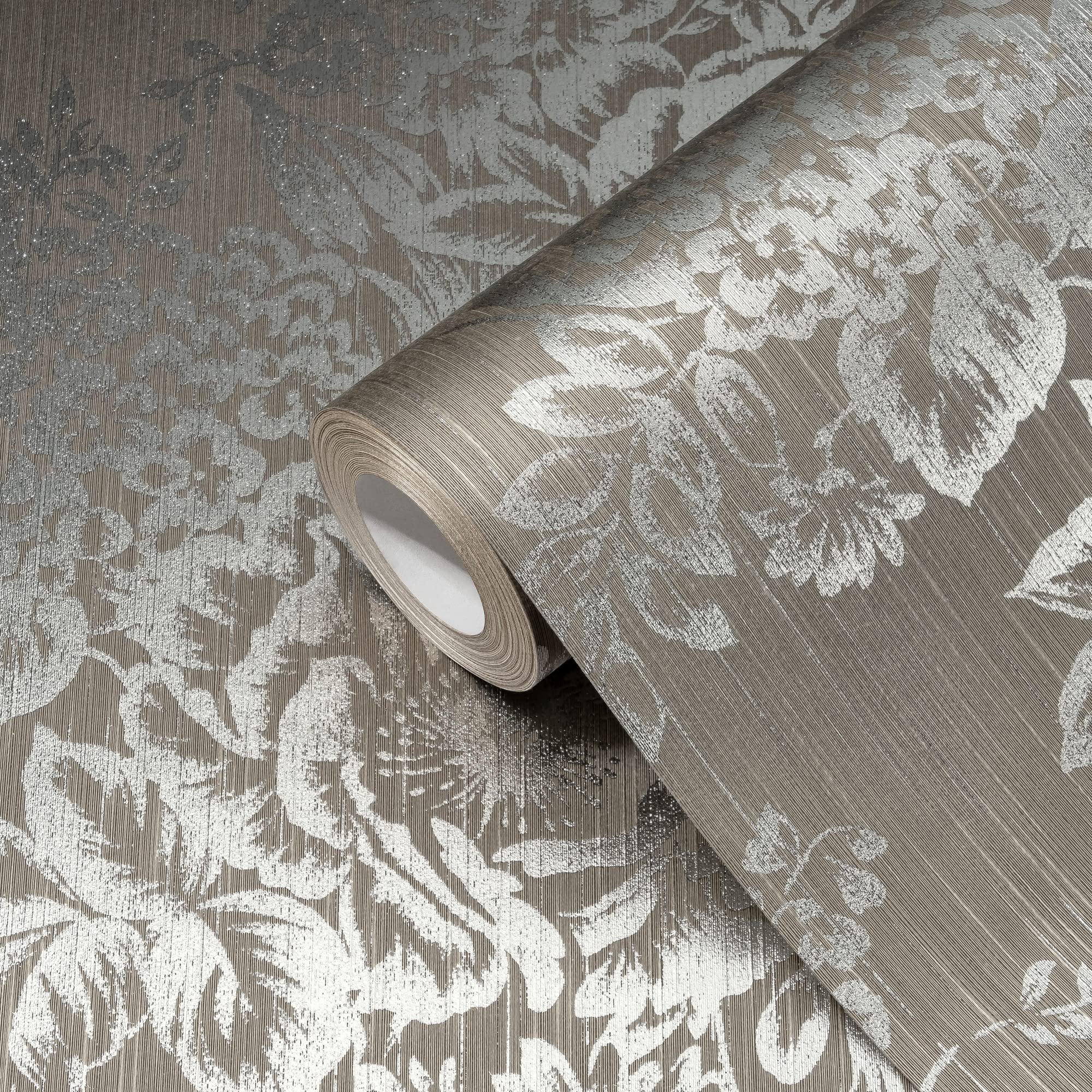 a-s-cr-ation-metallic-silk-306574-textiltapete-braun-floral image 2