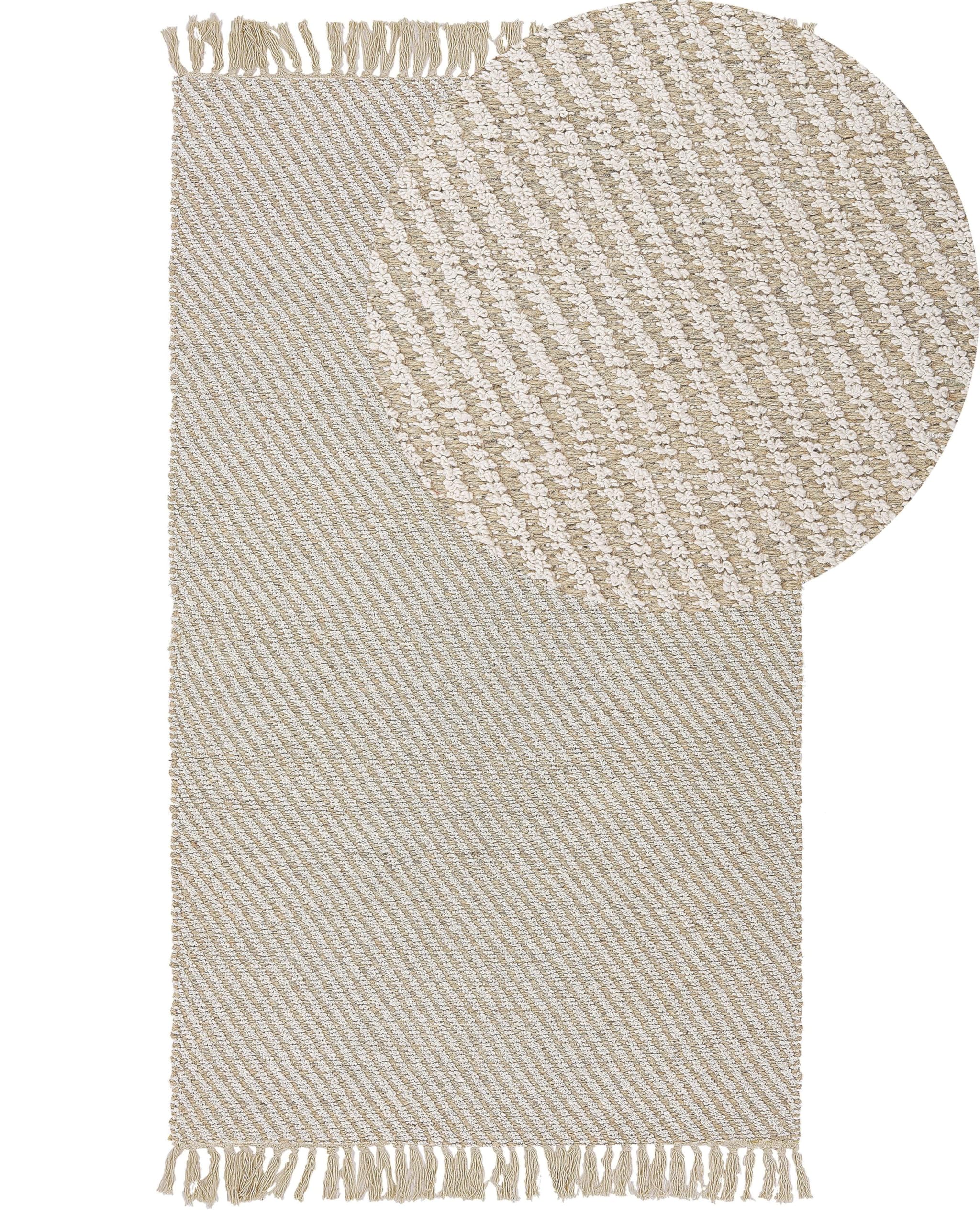 beliani-aladag-teppich-80x150-beige-boho-fransen image 1