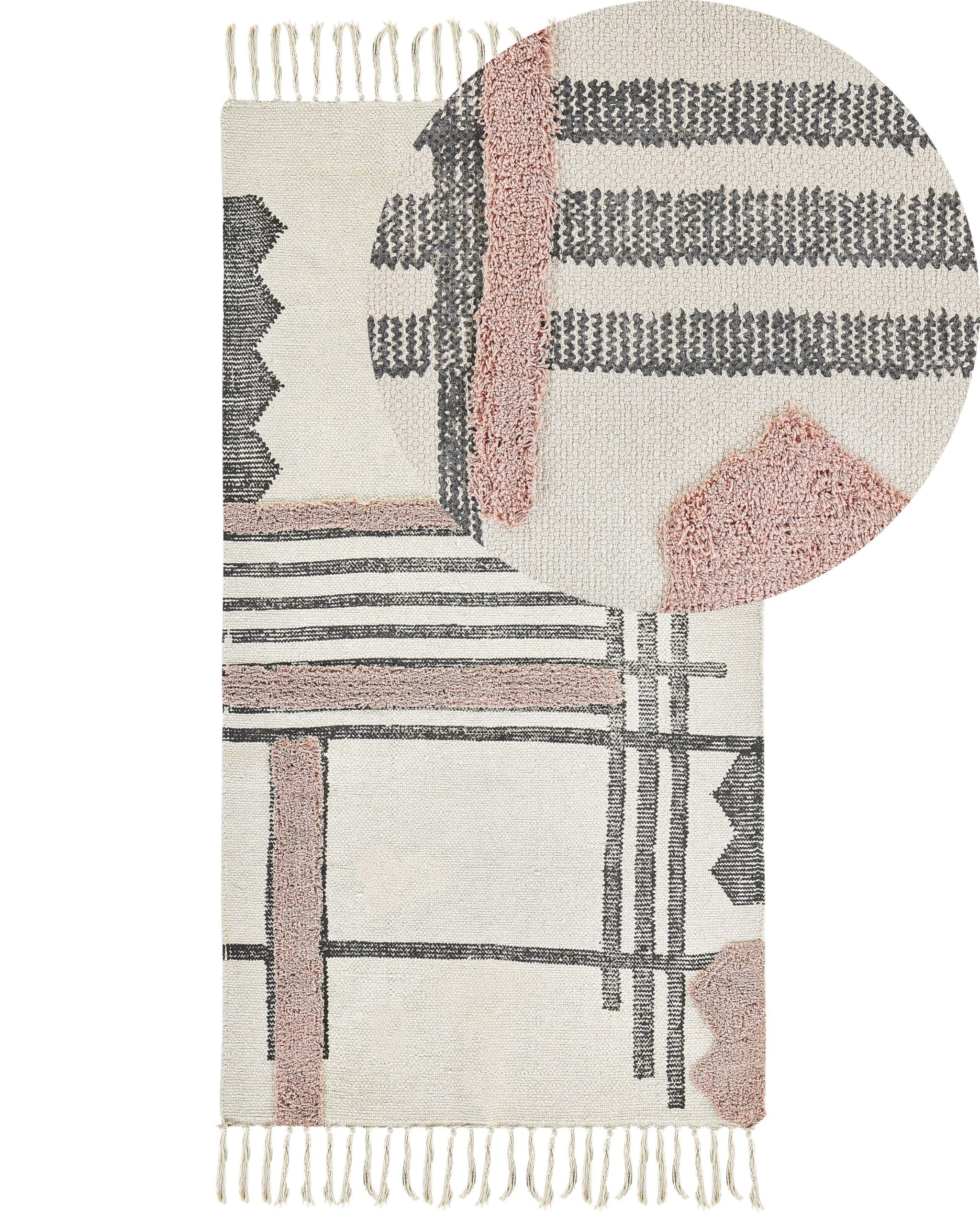 beliani-muradiye-l-ufer-80x150-baumwolle-beige-abstrakt image 1