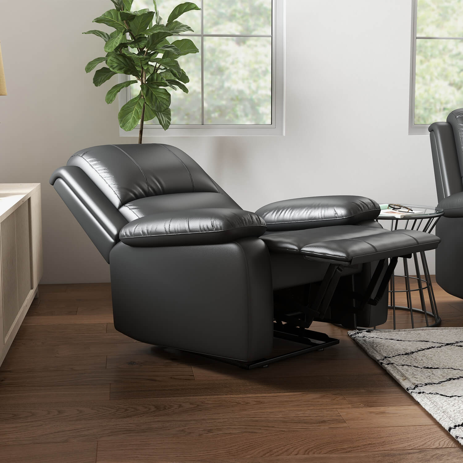 homall-recliner-chair-sessel-set-1-2-3-kunstleder-schwarz image 4