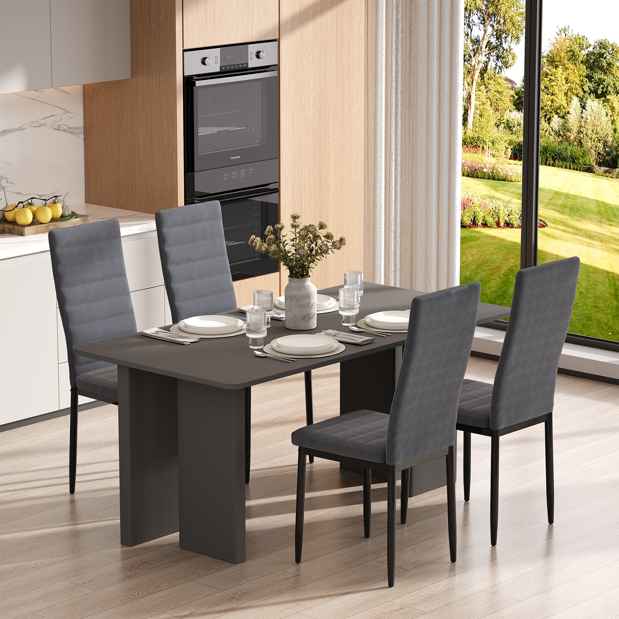 bealife-tb40-esszimmerst-hle-4er-set-wildleder-dunkelgrau image 2
